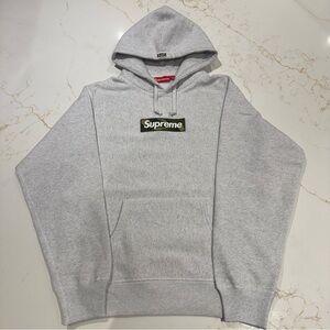 Supreme Box Logo Hoodie Hooded Sweatshirt Gray FW23 Size Medium